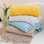 Poppy Chunky Tassel Knit Throw