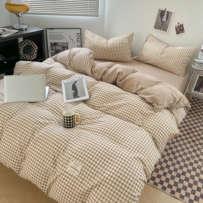 Kiso Washed Check Duvet Cover Set