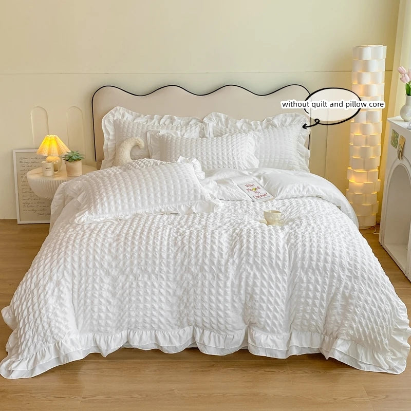 Liora Ruffled Seersucker Duvet Set