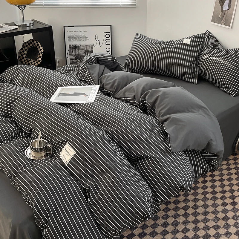 Kiso Washed Check Duvet Cover Set