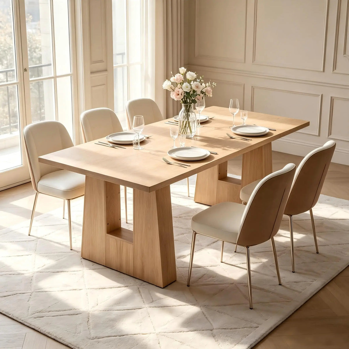 Faye 63-Inch Mid-Century Dining Table