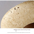 Talin Travertine & Wood Ceiling Light