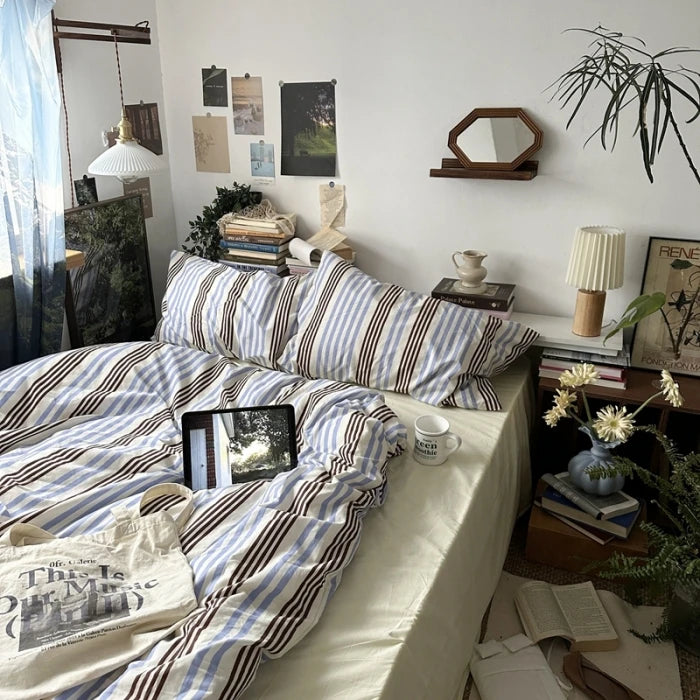 Beau Striped Cotton Duvet Set