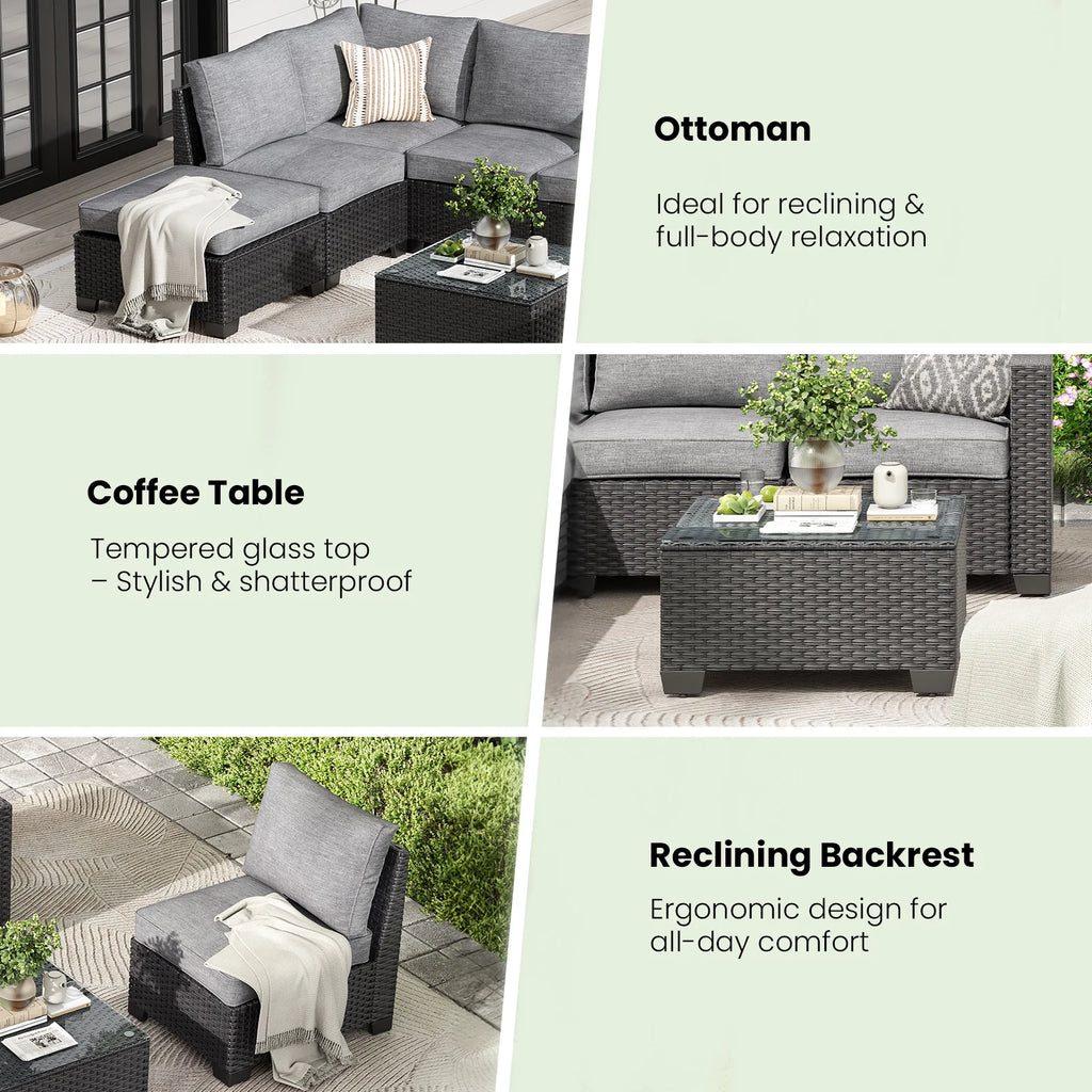 Capri Woven Patio Sectional Set