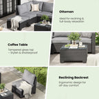 Capri Woven Patio Sectional Set