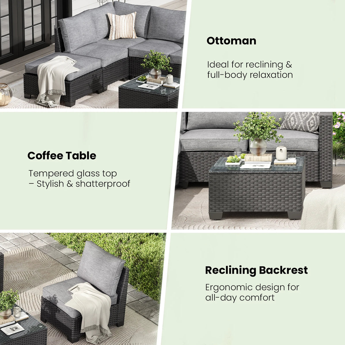 Capri Woven Patio Sectional Set