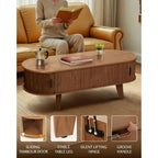 Cassia Fluted Oval Lift-Top Coffee Table