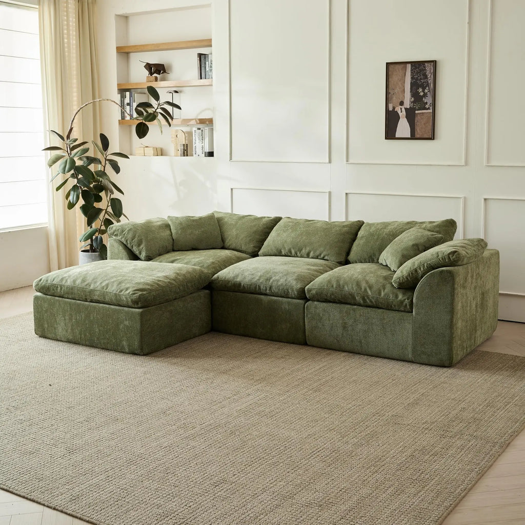 Olive Chenille Cloud Sectional