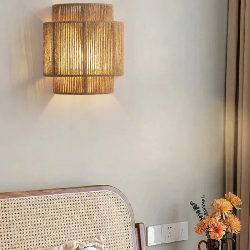 RattanGlow Wall Lamp — product detail view 1