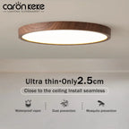Ultra-Slim Woodgrain Ceiling Light — product detail view 1