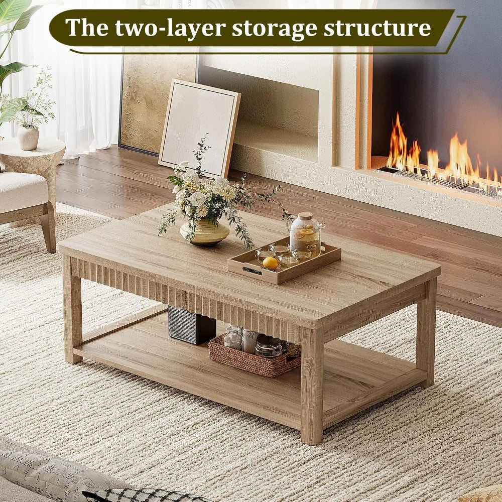 Mira Fluted Two-Tier Coffee Table