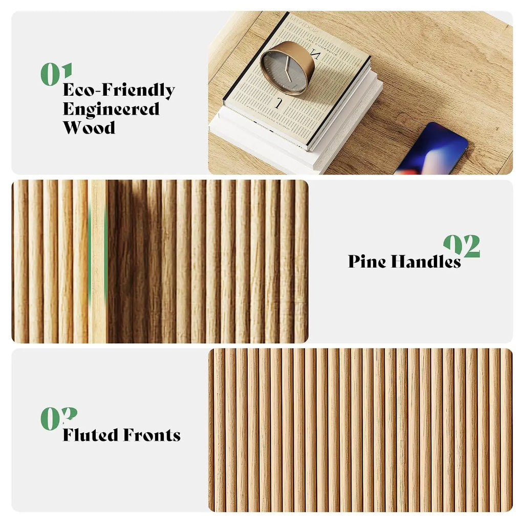 Maeve Fluted Bedside Table Set