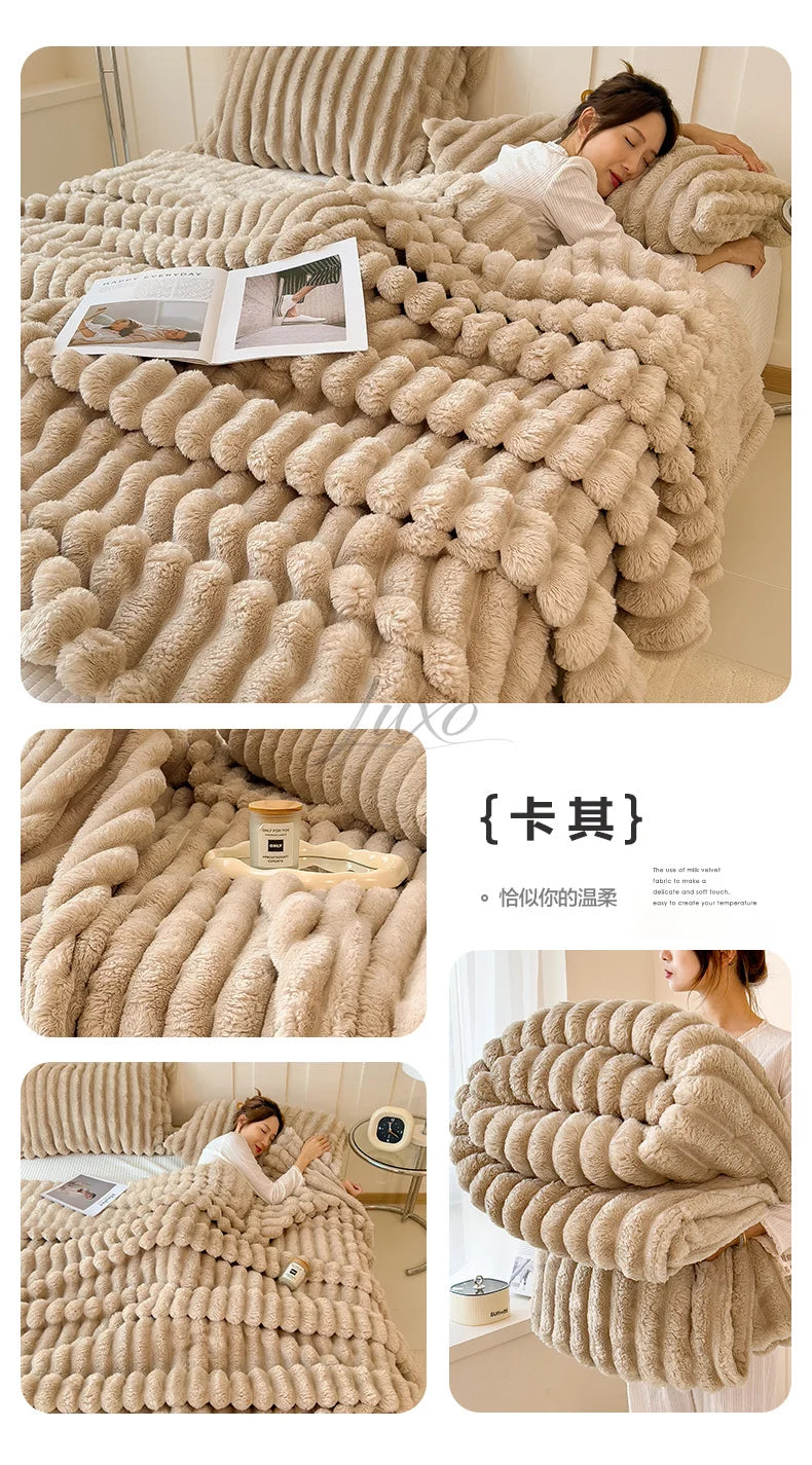 Thea Wide-Stripe Flannel Throw