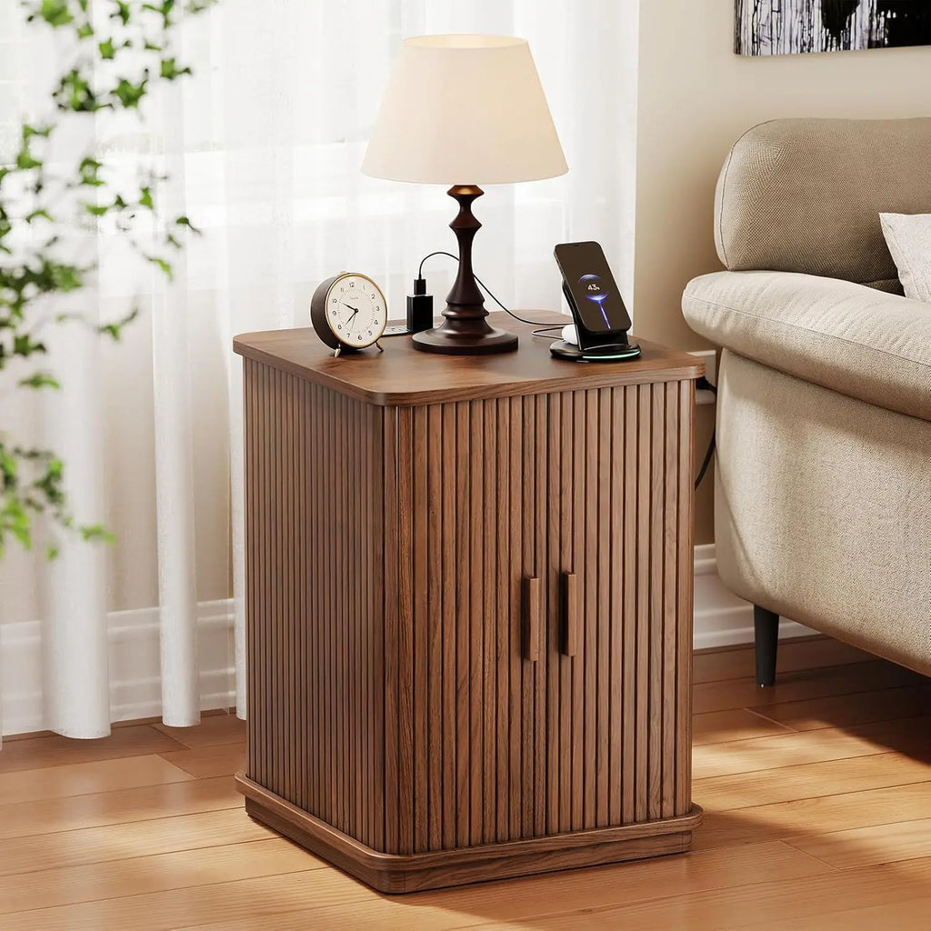 Nell Fluted Charging Nightstand