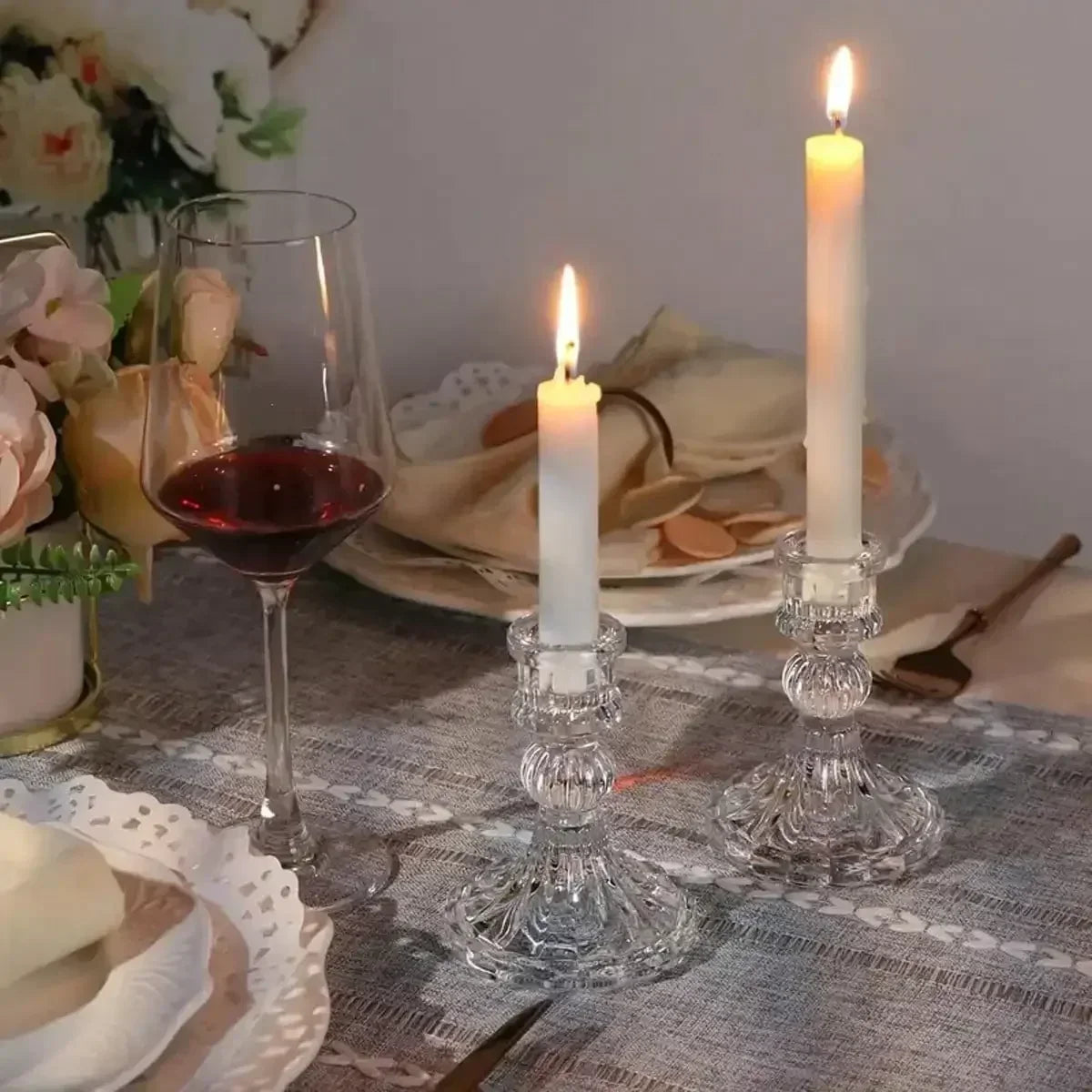 Clara Glass Candleholder Trio