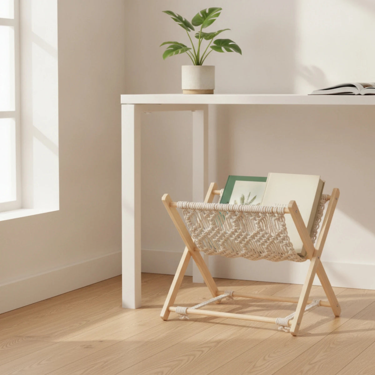 Lark Woven Sling Magazine Rack
