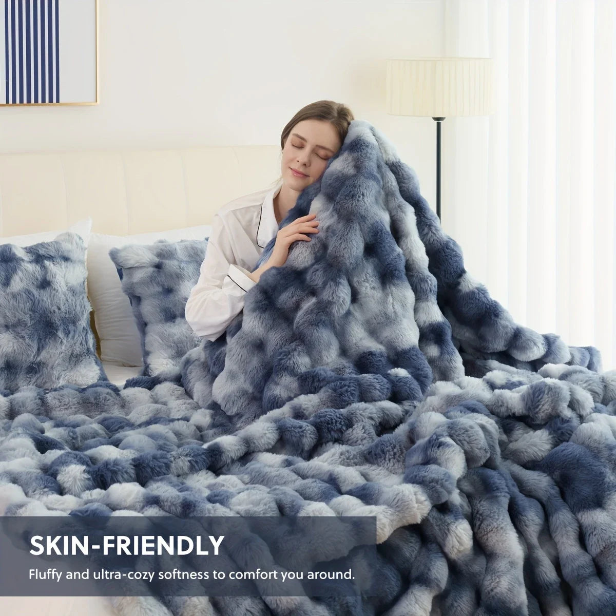 Fable Faux-Rabbit Fleece Throw