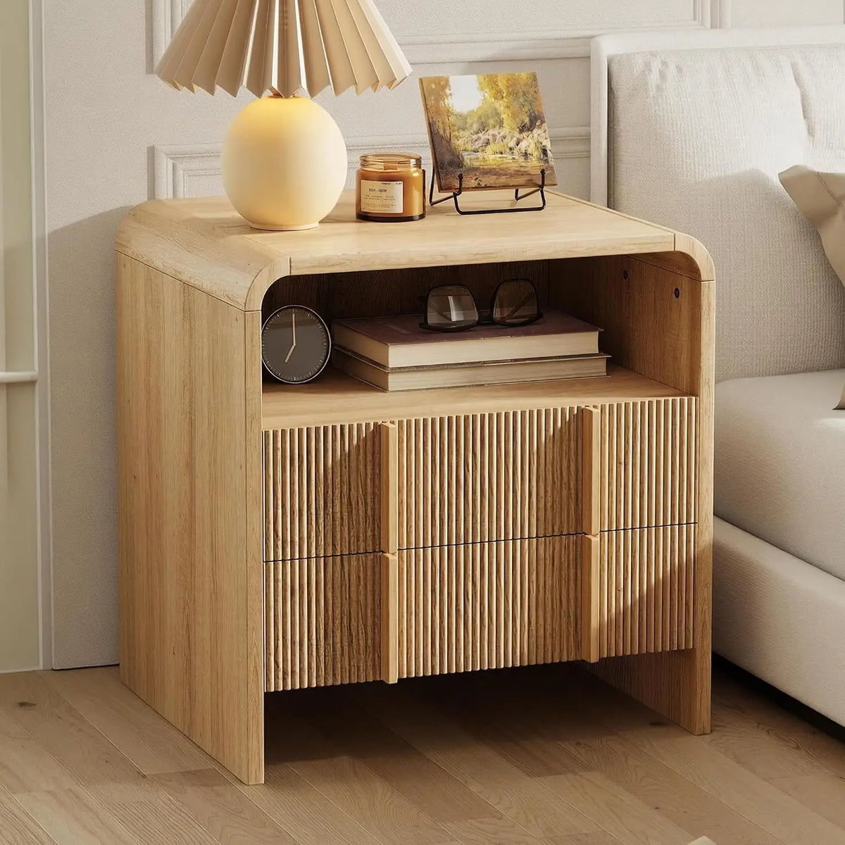 Maeve Fluted Bedside Table Set