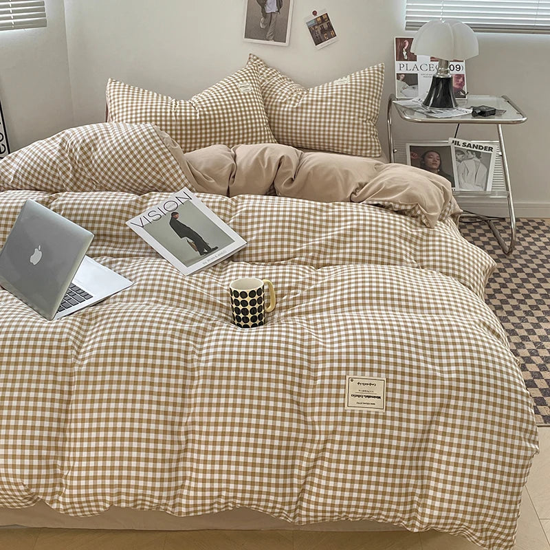 Kiso Washed Check Duvet Cover Set