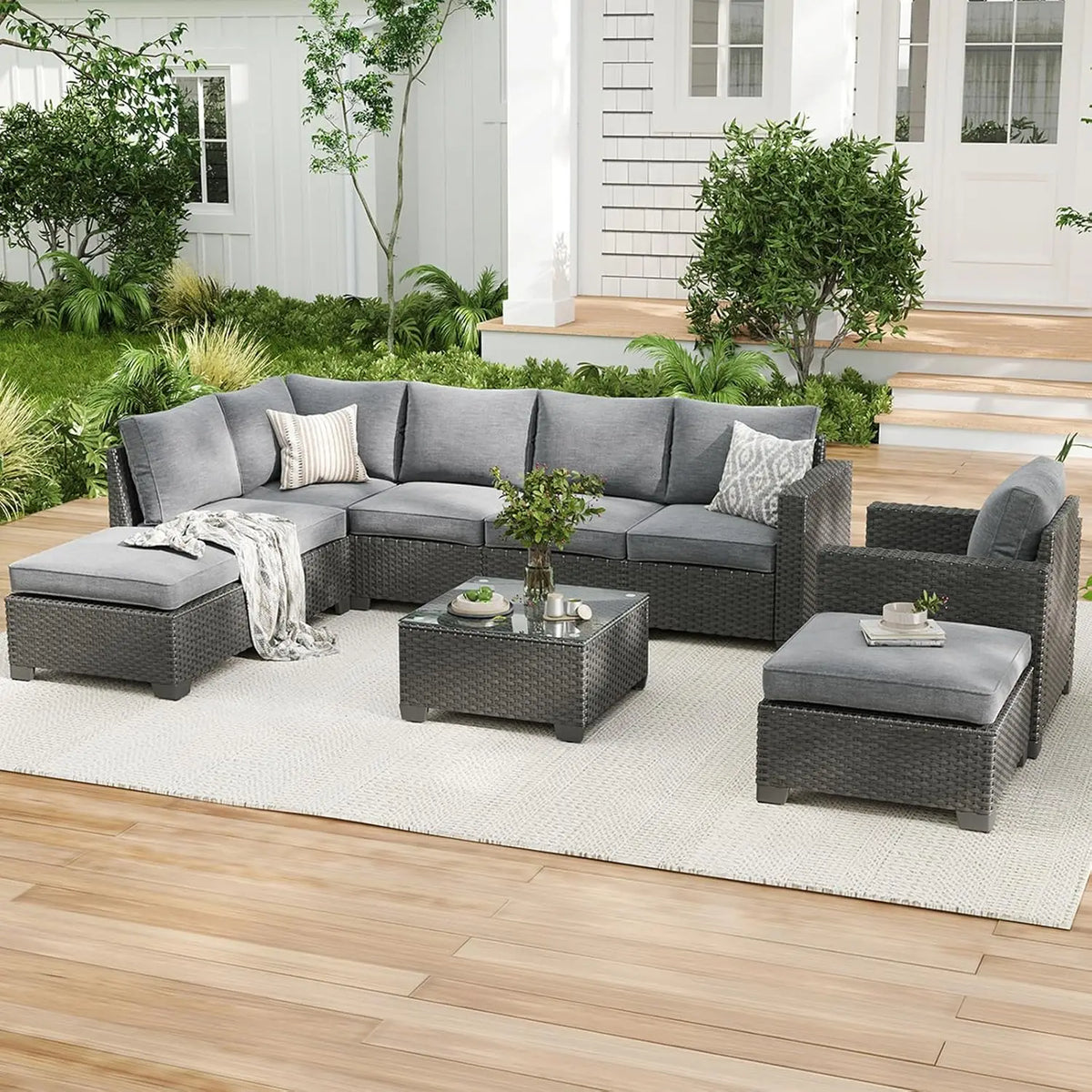 Capri Woven Patio Sectional Set
