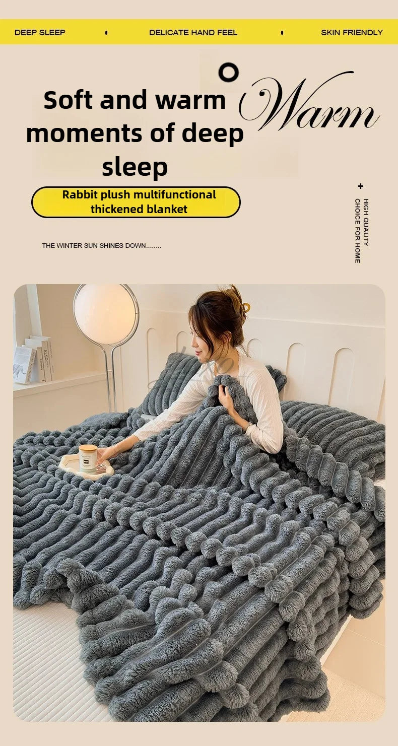 Thea Wide-Stripe Flannel Throw