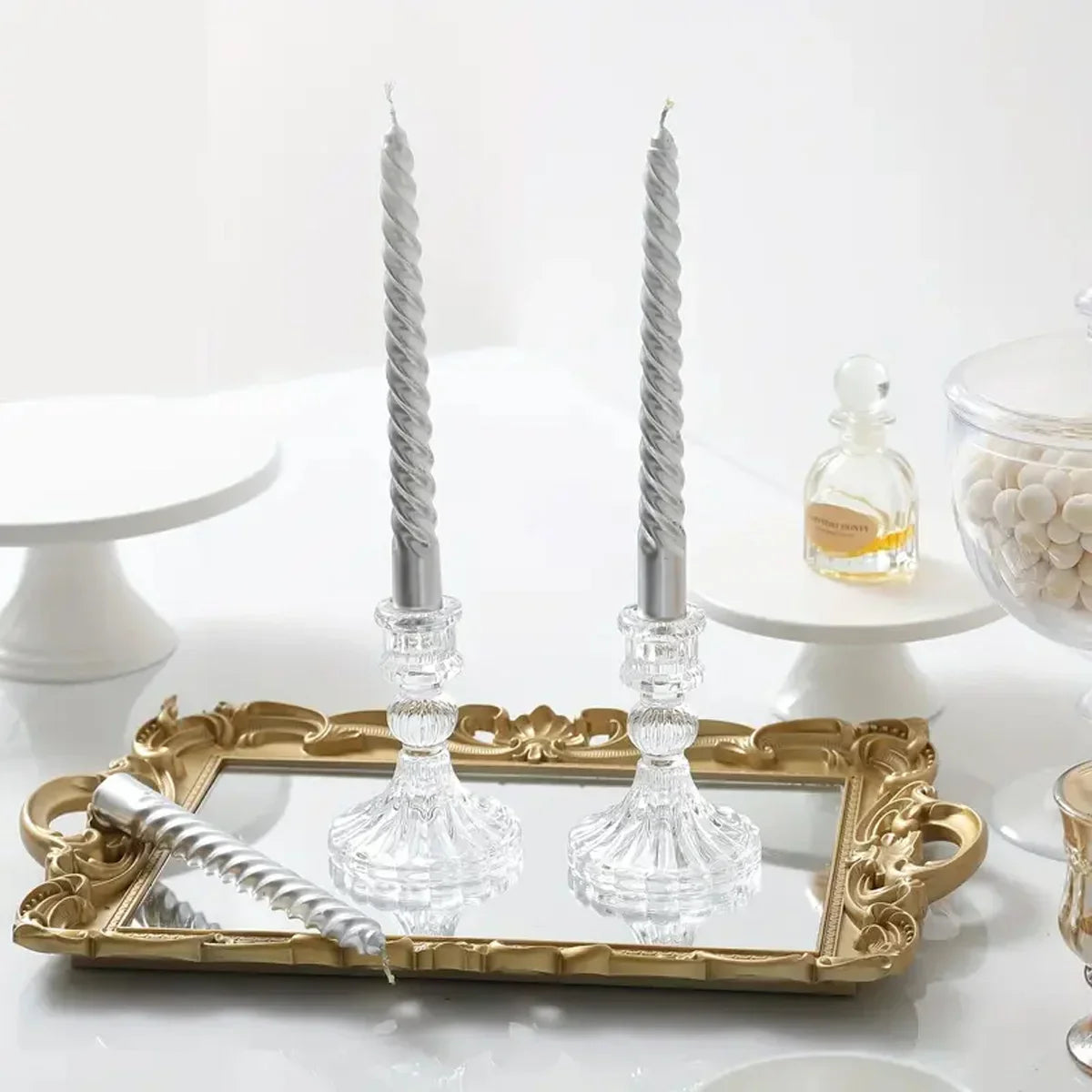 Clara Glass Candleholder Trio