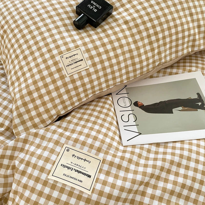 Kiso Washed Check Duvet Cover Set