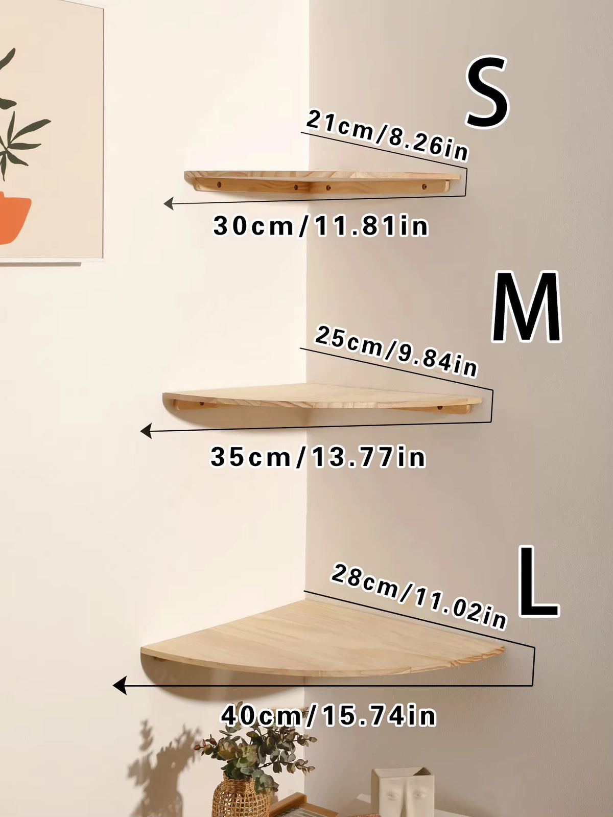 Wren Scalloped Floating Corner Shelf