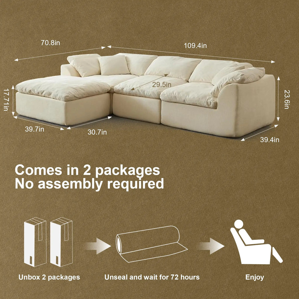 Olive Chenille Cloud Sectional