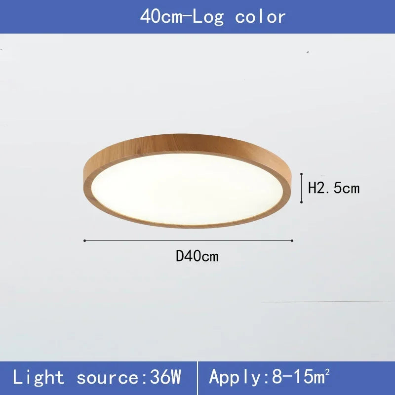 Ultra-Slim Woodgrain Ceiling Light — product detail view 9