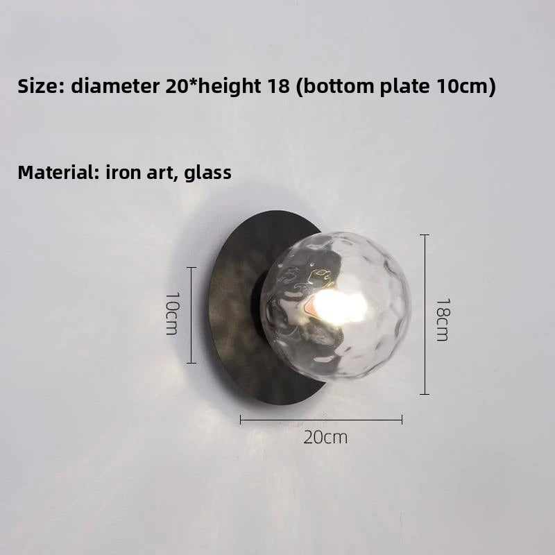 Opal Brass Frosted Globe Wall Sconce