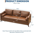 Rhodes Mid-Century Leather-Look Sofa