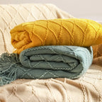 Poppy Chunky Tassel Knit Throw