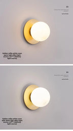 Opal Brass Frosted Globe Wall Sconce