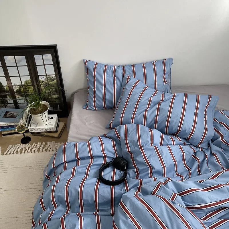 Beau Striped Cotton Duvet Set