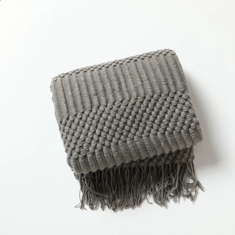 Poppy Chunky Tassel Knit Throw