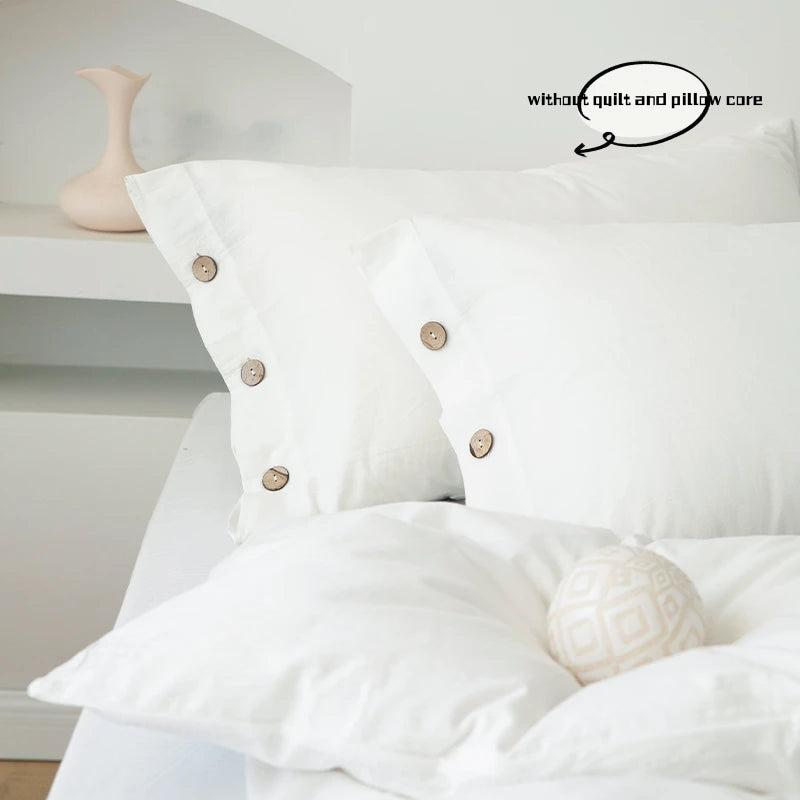 Oona Washed Cotton Button Duvet Set