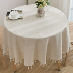 Celia Ruffled Linen-Blend Tablecloth