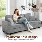 June 89-Inch Chenille Cloud Sofa