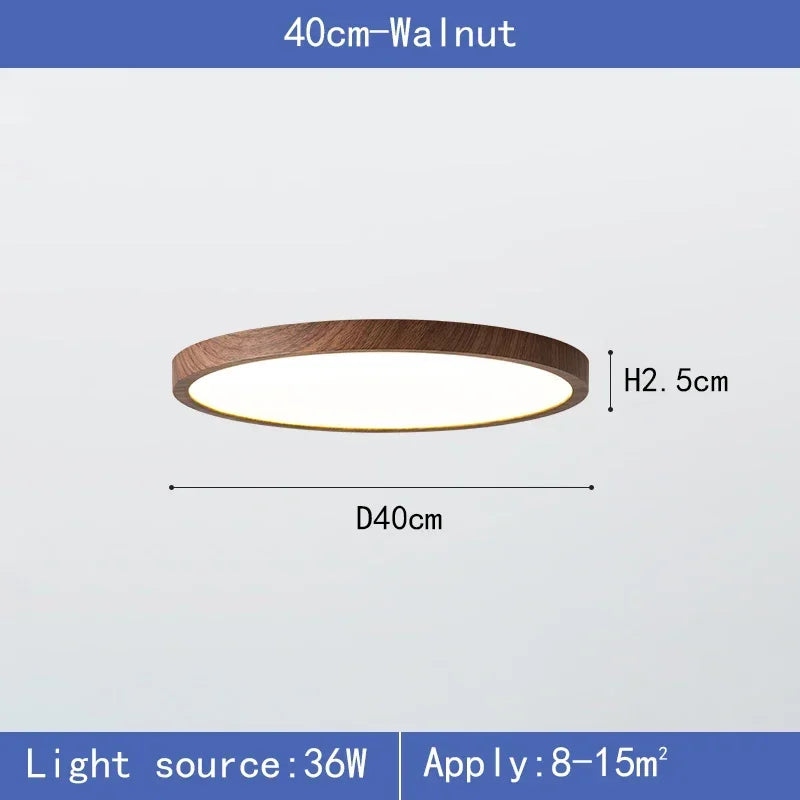 Ultra-Slim Woodgrain Ceiling Light — product detail view 7