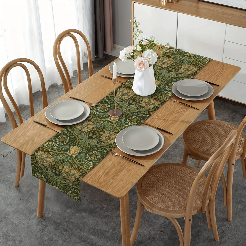 Flora Botanical Linen Table Runner