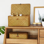 Nell Lidded Woven Storage Basket