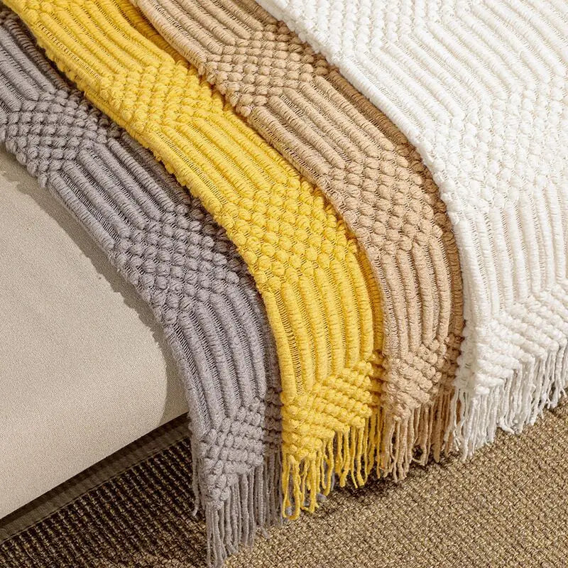 Poppy Chunky Tassel Knit Throw