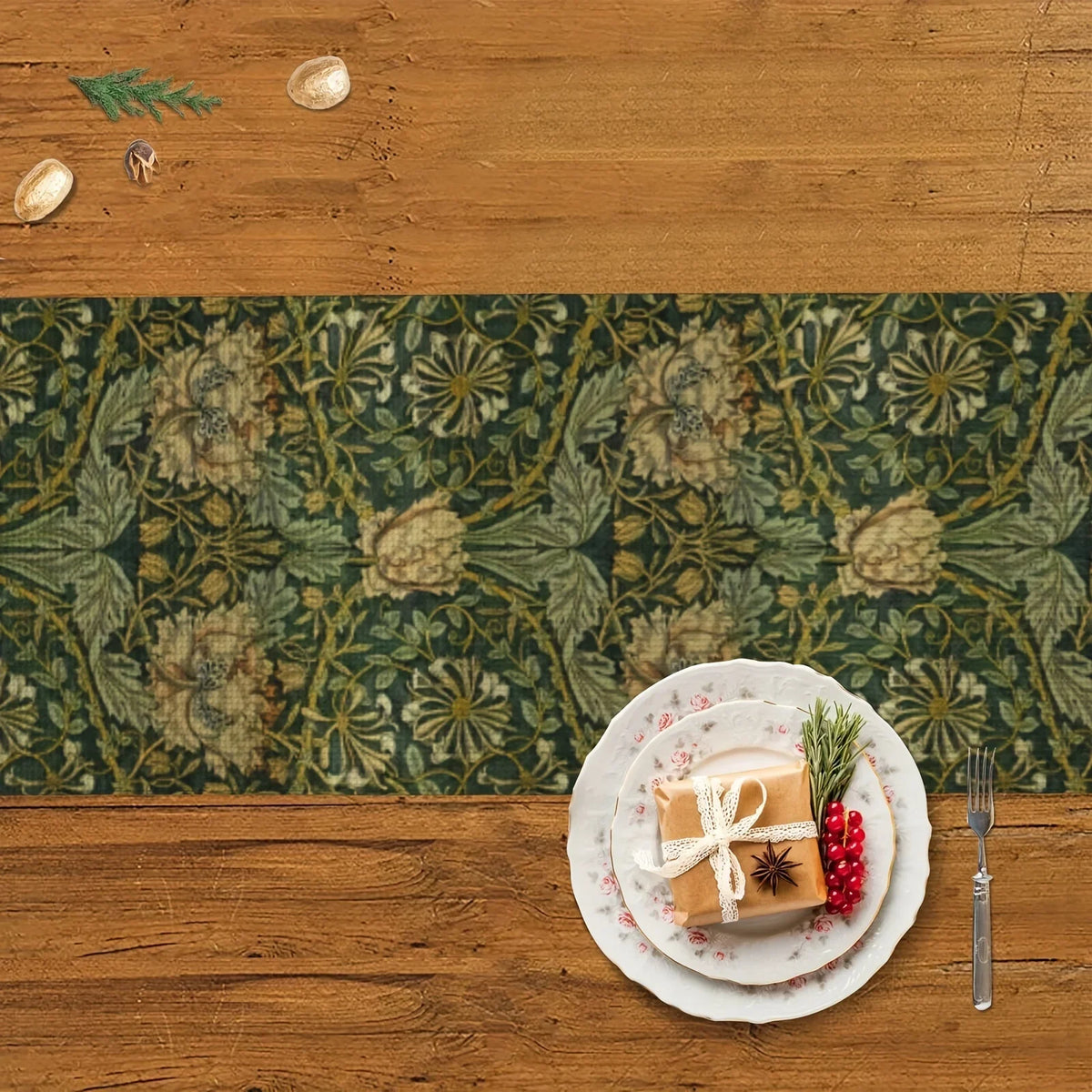 Flora Botanical Linen Table Runner
