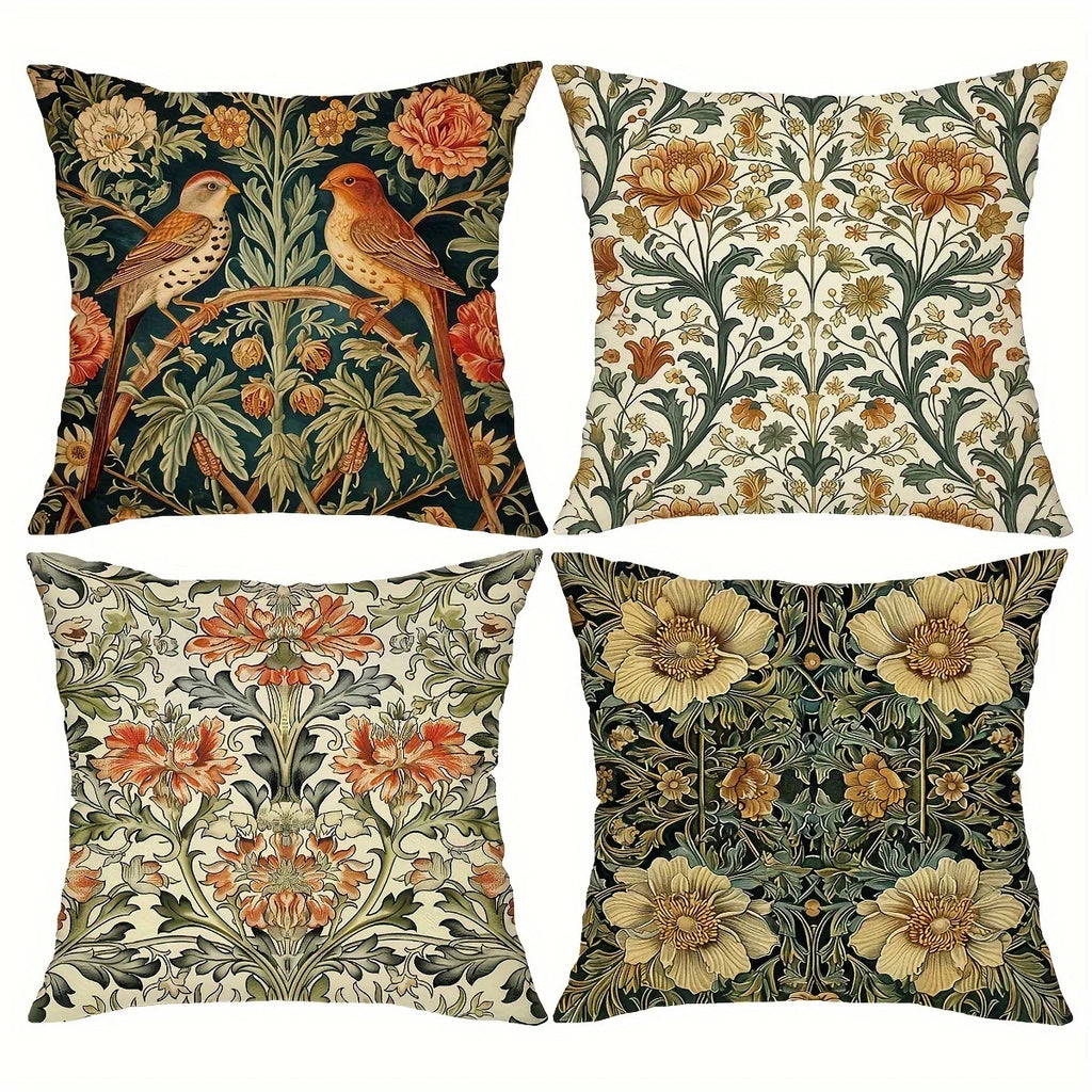 Meadow Botanical Linen Pillow Cover