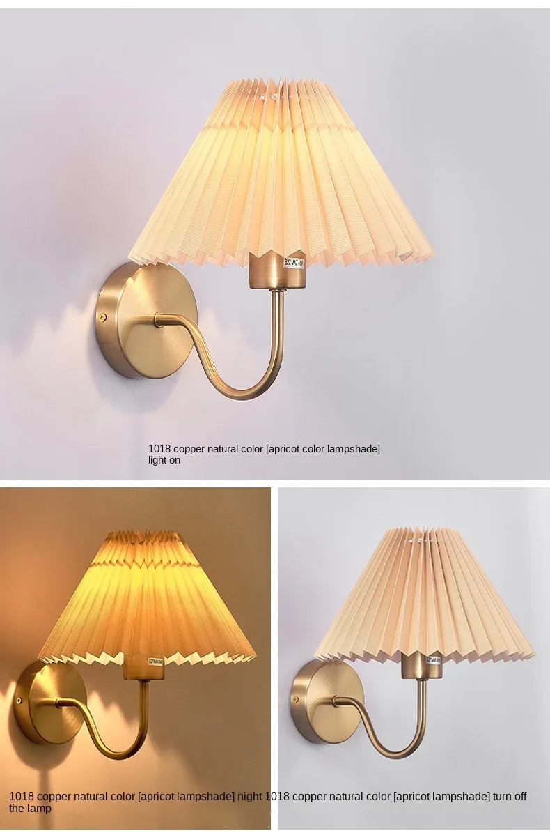 Rue Pleated Umbrella Wall Lamp