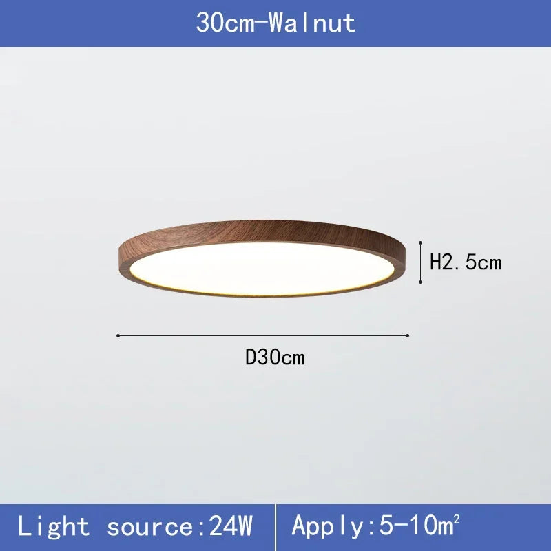 Ultra-Slim Woodgrain Ceiling Light — product detail view 8