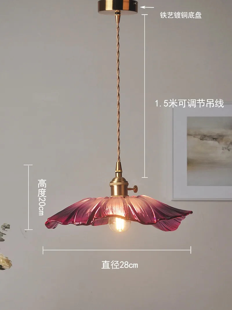 Flora Amber Glass Flower Pendant