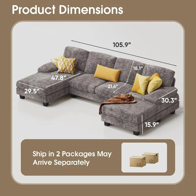 Ellery U-Shaped Four-Seat Sectional