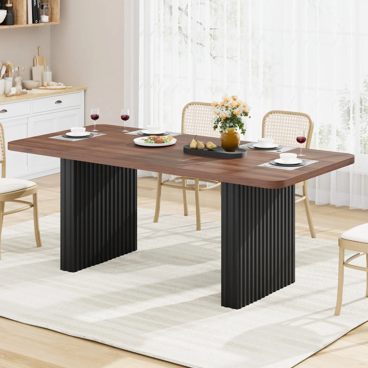 Rowan 71-Inch Fluted-Leg Dining Table
